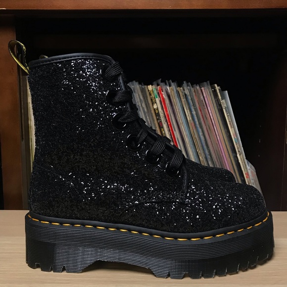 Dr. Martens Shoes - DR. MARTENS molly black glitter boots sz 8